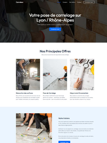 Exemple de site : Entreprise du bâtiment (carreleur)