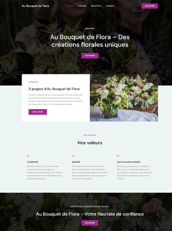 Exemple de site : Fleuriste